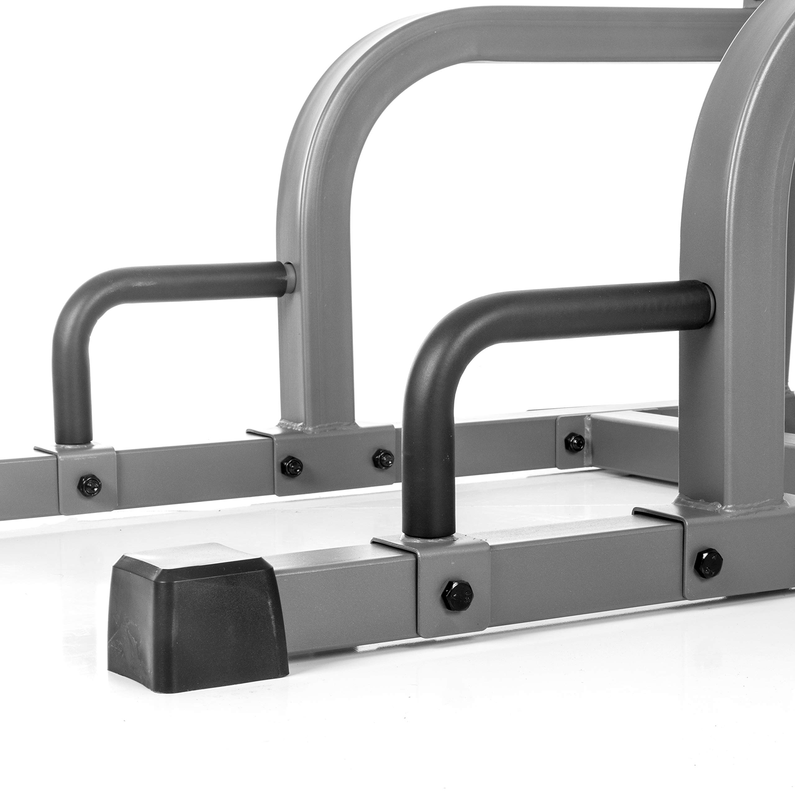 XMARK Commercial Vertical Knee Raise & Dip Stand with Push Up Station - Heavy Duty Captain's Chair for Upper Body & Core Workout - Perfect for Home Gym, CrossFit & Strength Training