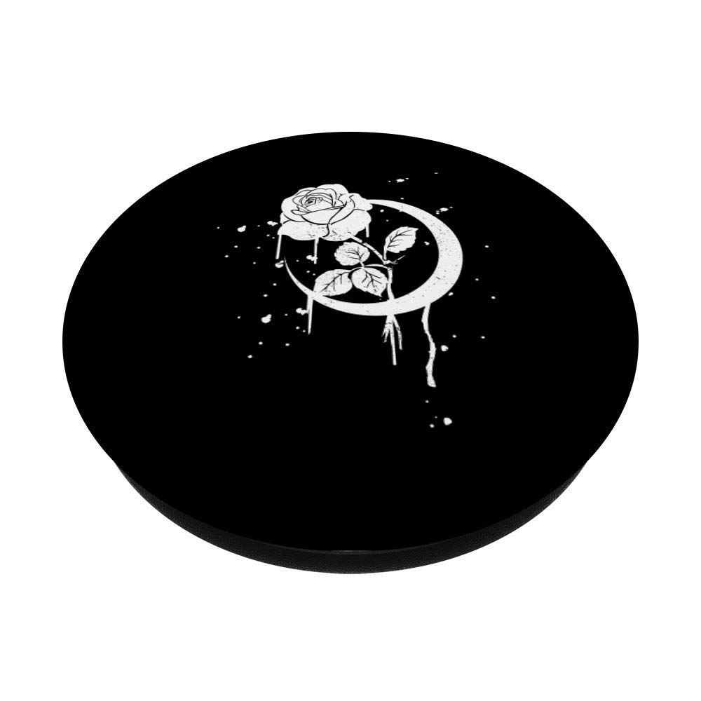 Occult Moon Rose Gothic PopSockets Swappable PopGrip - Dark Aesthetic Phone Grip Stand for Gothic Lovers, Perfect for Phones, Tablets & DIY Customization
