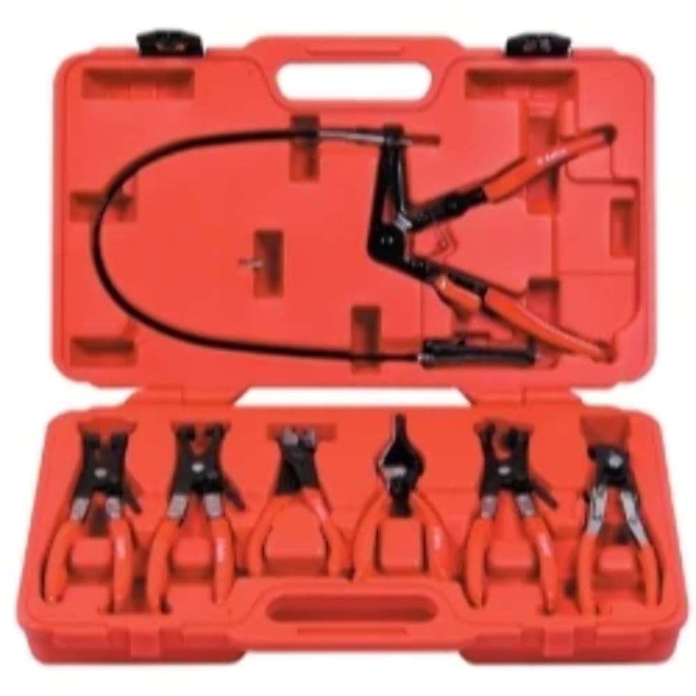 Astro 9406 7-Piece Hose Clamp Pliers Set - Professional Automotive Tool Kit for Tightening & Loosing Hose Clamps - Ideal for Car Repair, Plumbing & DIY Projects
