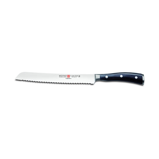 WUSTHOF Classic Ikon 8-Inch Bread Knife - High Carbon Stainless Steel Serrated Blade for Slicing Bread, Cakes & Pastries - Perfect for Home Bakers & Professional Kitchens