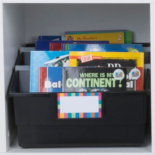 Really Good Stuff Picture Book Bins - Neon Pop - Set of 6 Book Storage Organizers for Classroom, Library & Kids Room Organization
