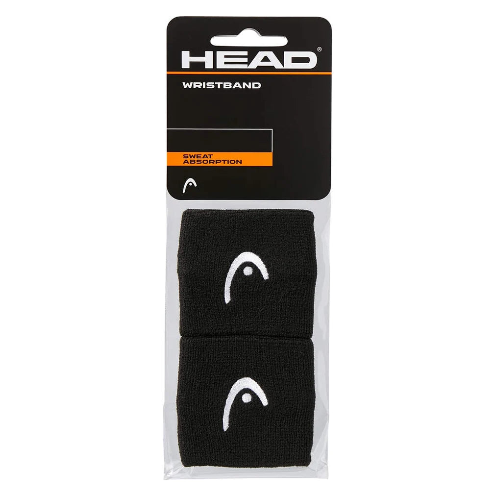 2.5 Inch Tennis Wristbands 2 Pack - Sweat Absorbing Sports Wristbands for Tennis, Basketball, Gym & Workout - Breathable Black Wrist Bands for Men & Women