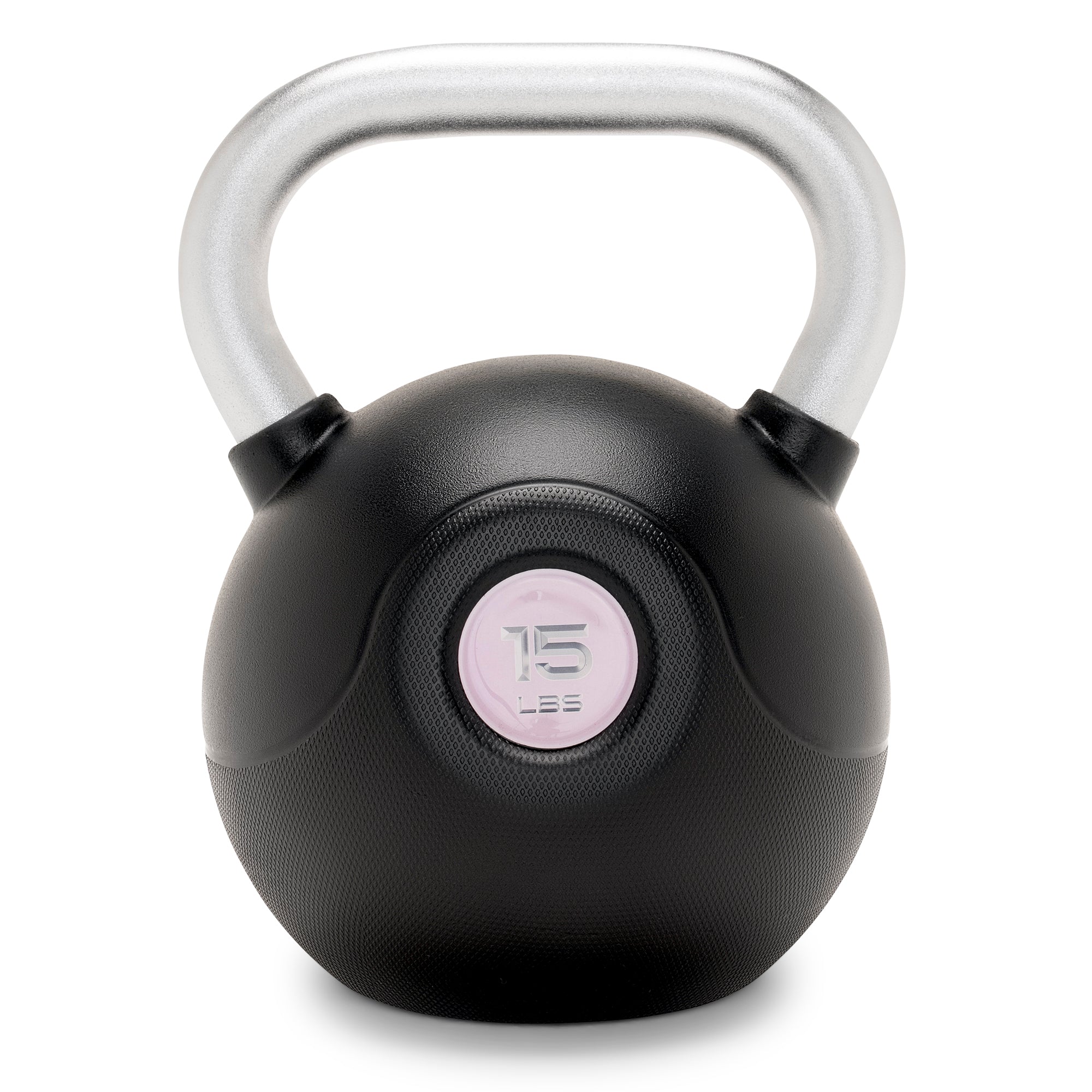 Marcy 15 lb. Pink PU Kettlebell with Chrome Handle - MCKB 015 PINK | Perfect for Home Gym, CrossFit & Strength Training