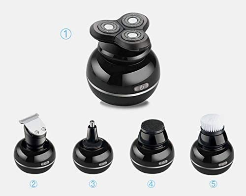 5-in-1 Cordless Rechargeable Electric Head Shaver for Men - Rotary Shaving & Grooming Kit - Perfect for Bald Head Shaving, Beard Trimming & Travel Grooming