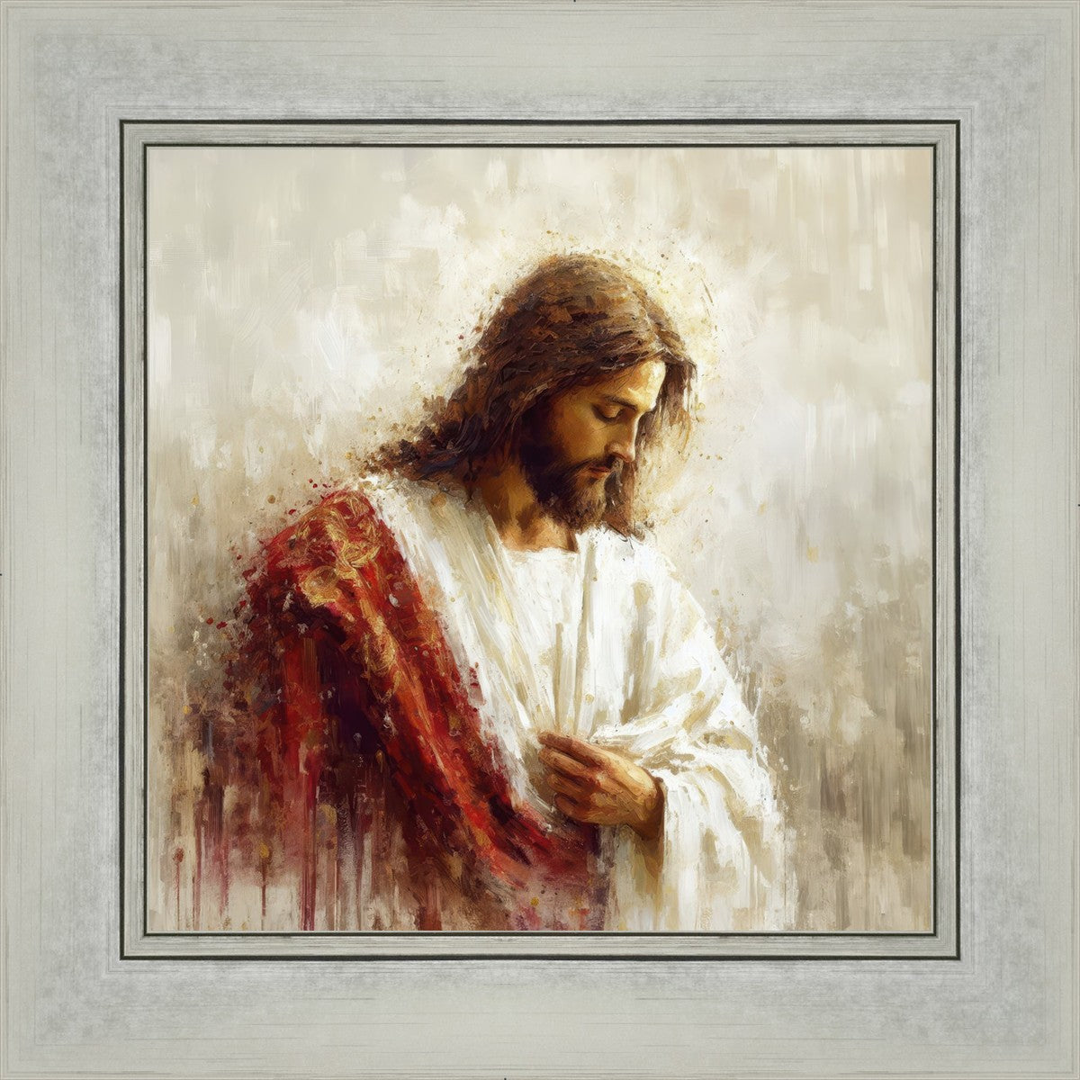 Jesus Christ in Red Robes - Religious Wall Art for Home & Church Decor - Perfect for Prayer Rooms, Sunday Schools & Christian Gifts