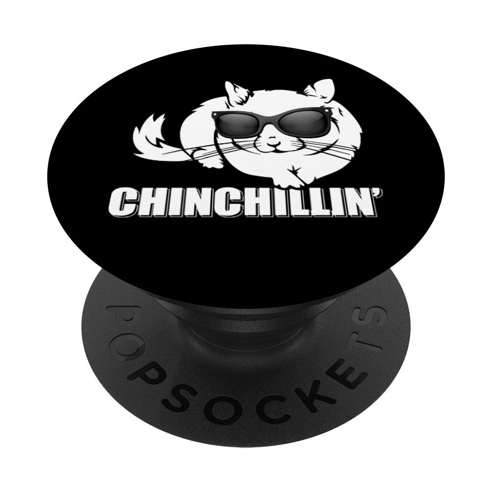 Funny Chinchilla with Sunglasses Chilling Out - PopSockets Phone Grip & Stand for iPhone, Samsung, Tablets - Perfect for Work, Travel & Everyday Use