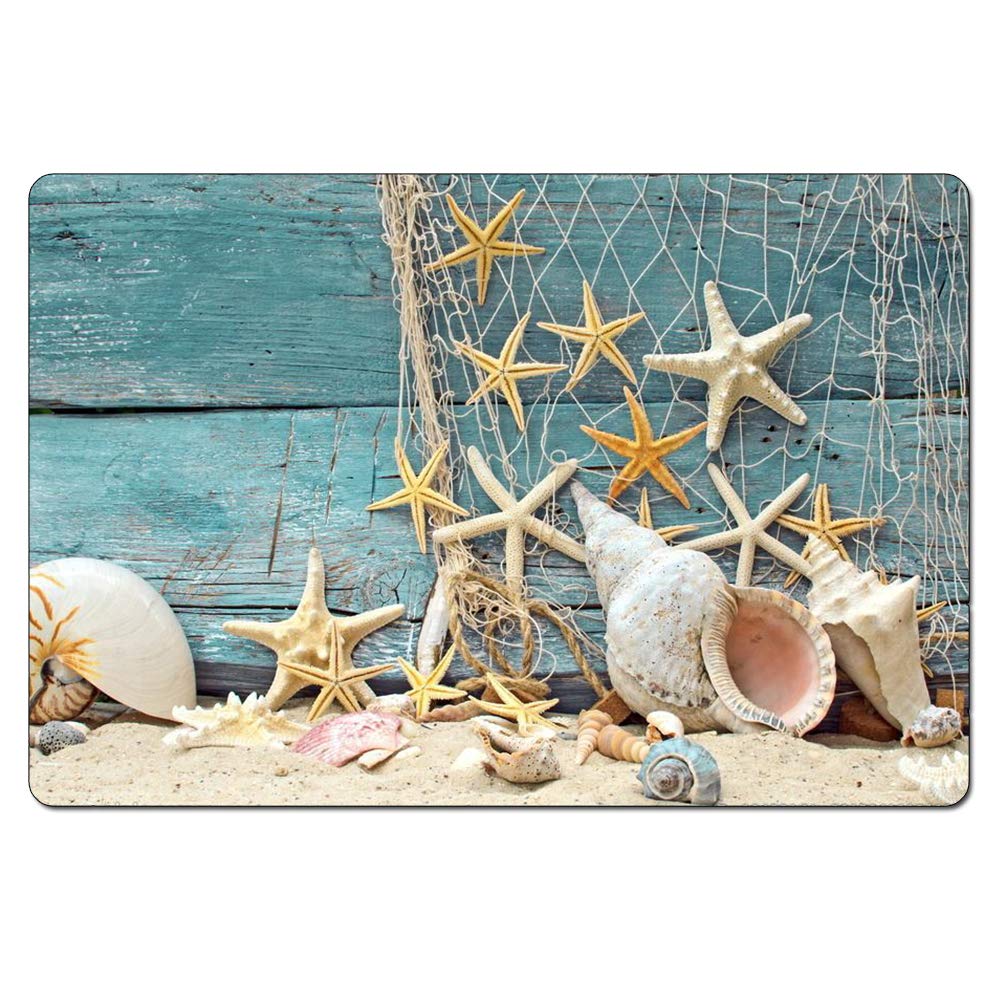 Chaqlin Non-Slip Doormat with Shell Print - Waterproof Entryway Rug for Front Door, Back Door & Patio - Perfect for Home, Office & Outdoor Use