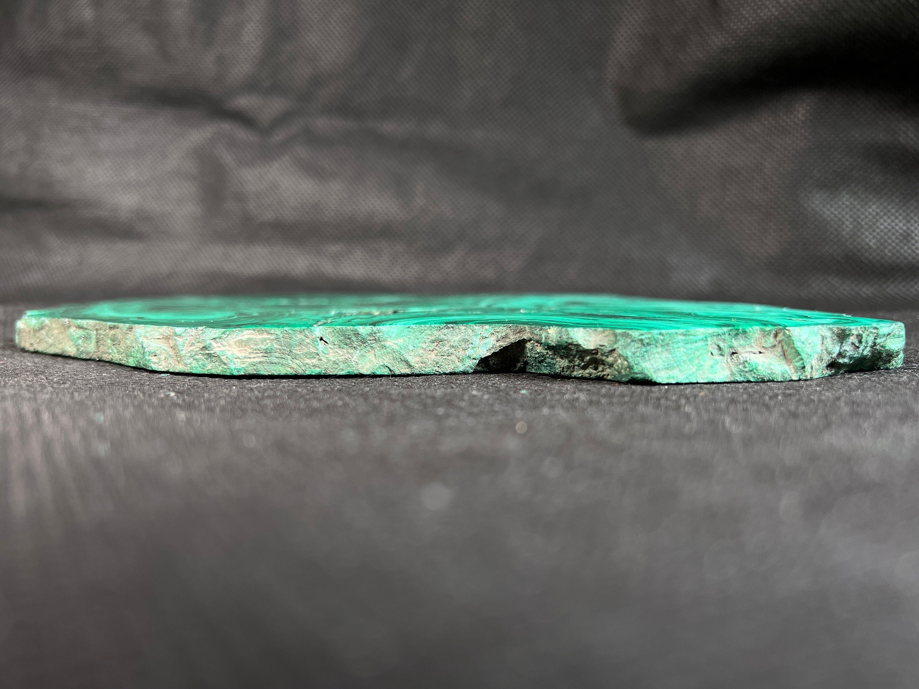 Premium MALACHITE Crystal Slab - Natural Green Malachite Stone for Jewelry Making, Unique Handcrafted Gifts, Home & Office Decor (50427) | Perfect for Meditation Spaces, Healing Crystals Collection & Luxury Interior Design