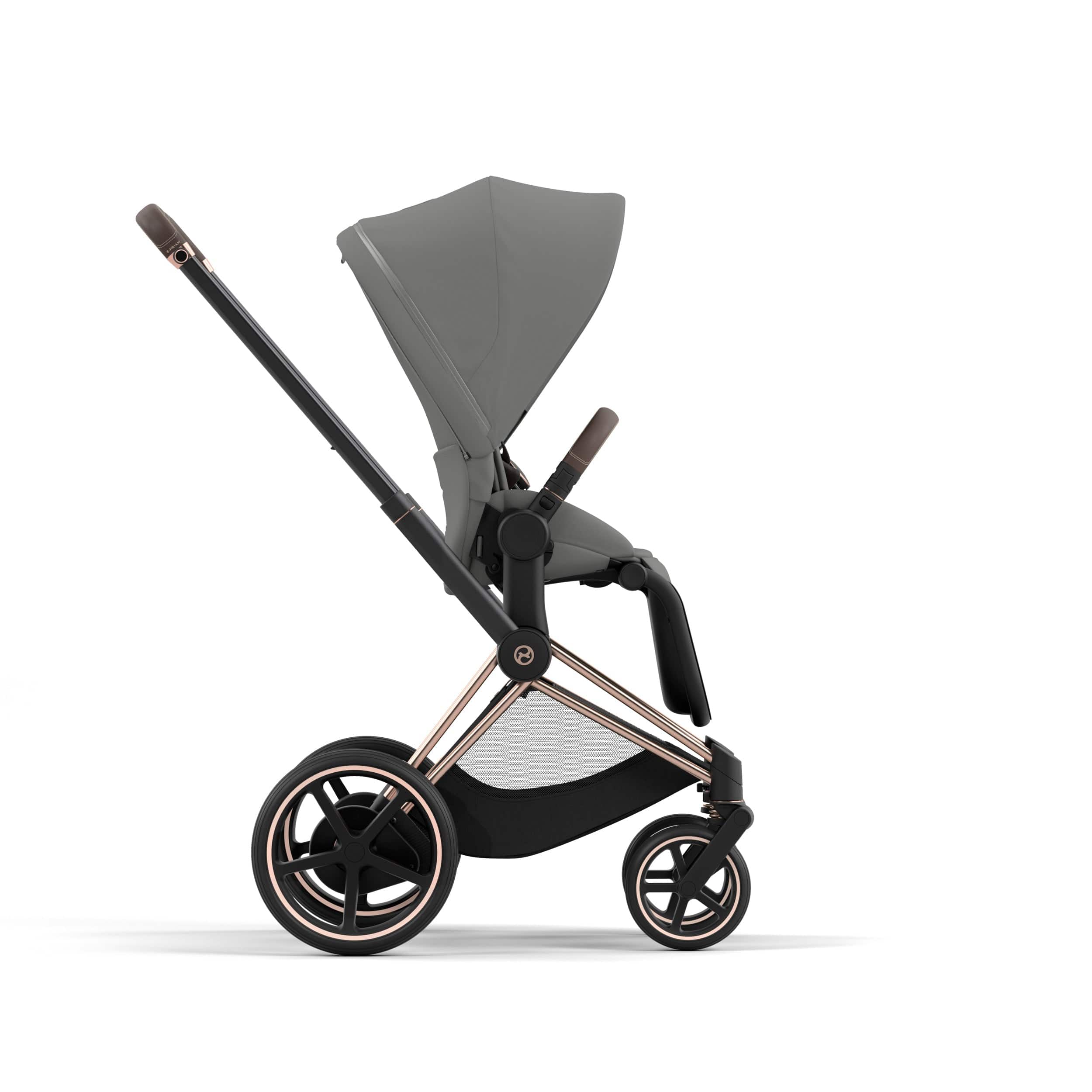 Cybex ePriam 2 Complete Stroller - Rose Gold & Brown Luxury Baby Stroller with All-Wheel Suspension | Perfect for City Walks, Shopping & Travel