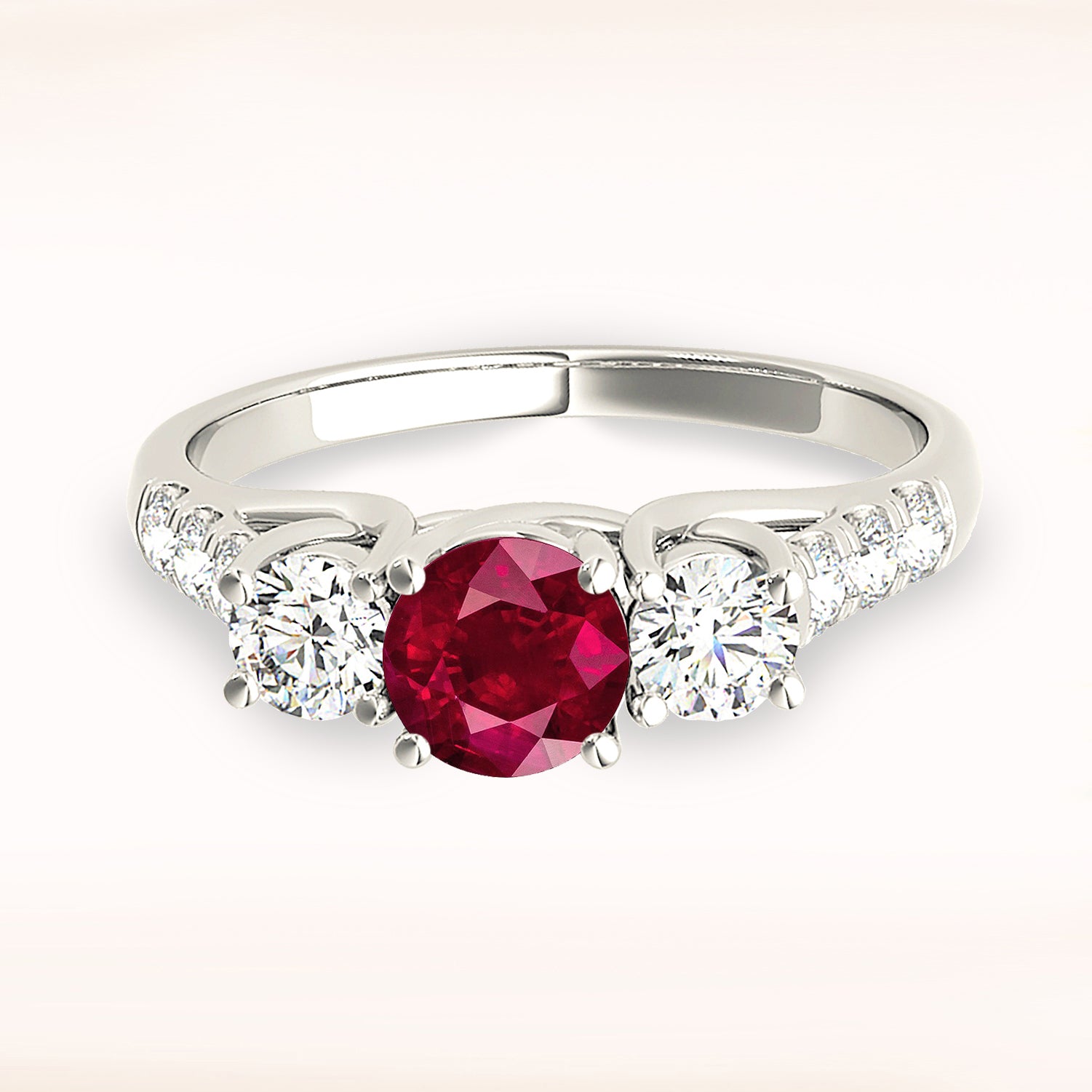 1.35 Carat Genuine Ruby Diamond Ring - Solitaire Engagement Band for Women - Perfect for Weddings, Anniversaries & Special Occasions