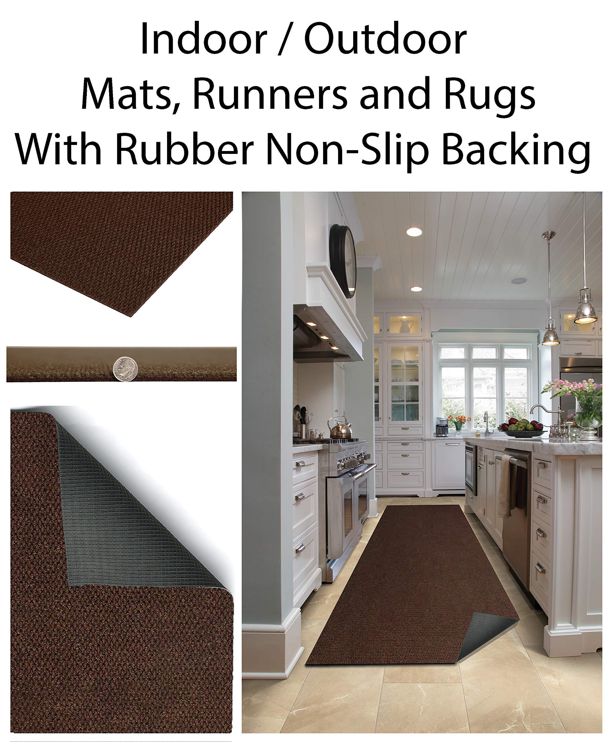 KOECKRITZ Heavy Duty Rubber Doormat - 2' x 9' Durable Indoor/Outdoor Entry Mat for High Traffic Areas - Non-Slip, Easy Clean, Waterproof - Perfect for Garage, Patio, Foyer, Laundry & Kitchen (Brick Red)