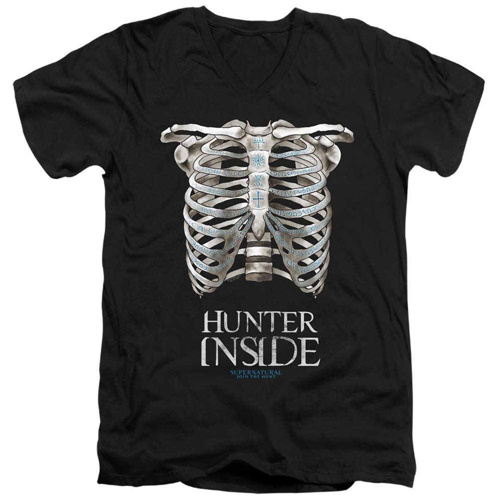 Supernatural Hunter Inside Unisex V-Neck T-Shirt for Men & Women - Casual Graphic Tee for Fans, Cosplay & Everyday Wear