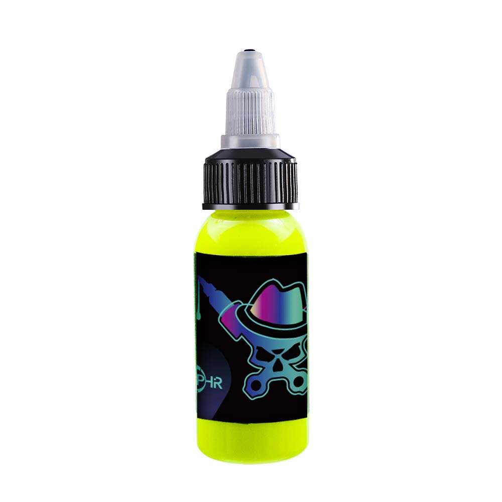 OPHIR Acrylic Airbrush Paint for Model Hobby, Shoes & Leather - Opaque Acrylic Pigment Ink - Easy Clean with Water/Alcohol - Fluorescent Yellow - Perfect for DIY Crafts, Cosplay & Custom Art Projects