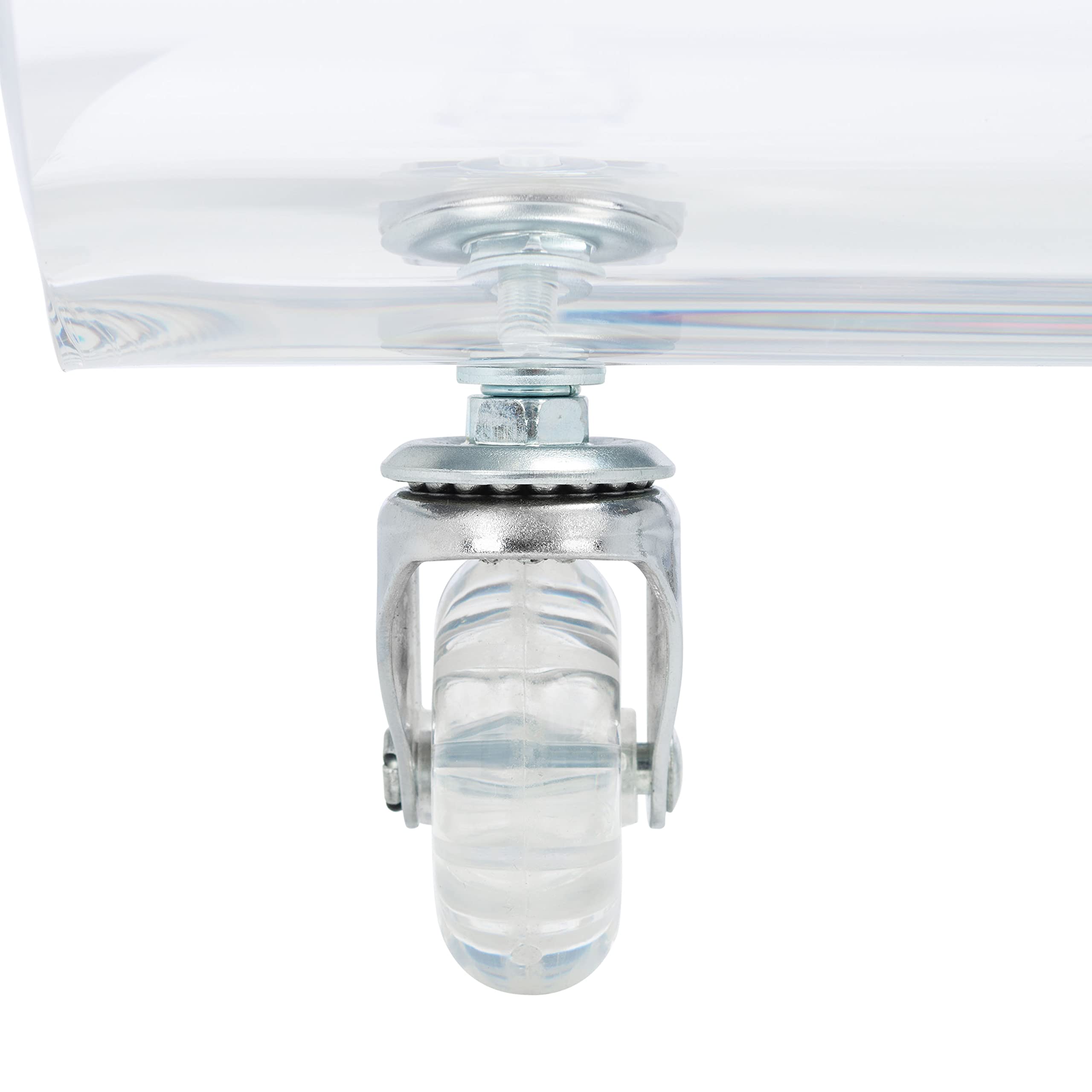 SAFAVIEH Rollins Clear Acrylic Bar Cart - Modern Serving Cart with Wheels for Living Room, Kitchen, or Outdoor Entertaining - Perfect for Cocktail Parties, Dining Room Decor & Mobile Storage