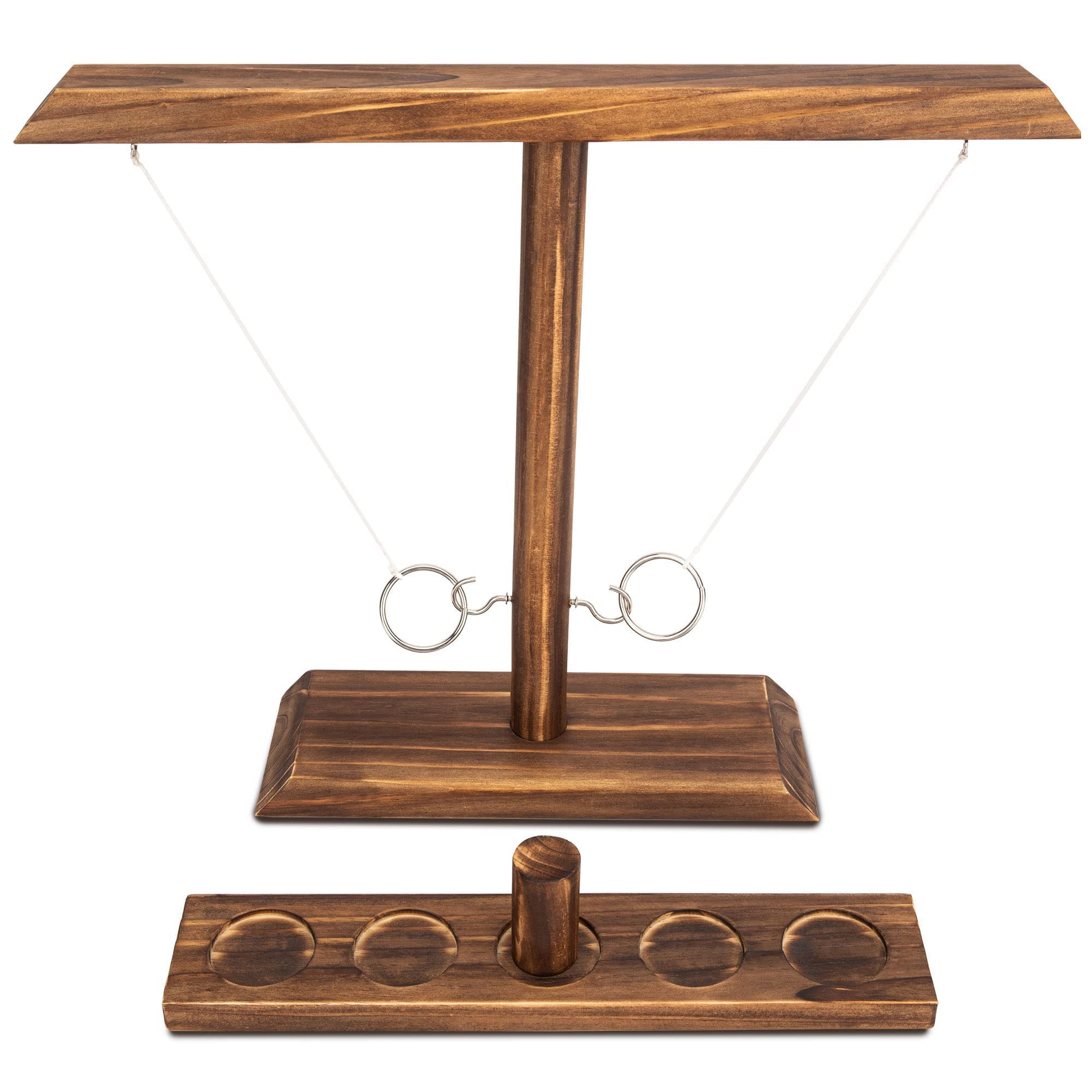 Premium Wooden Ring Toss Game Set for Adults - 15.7