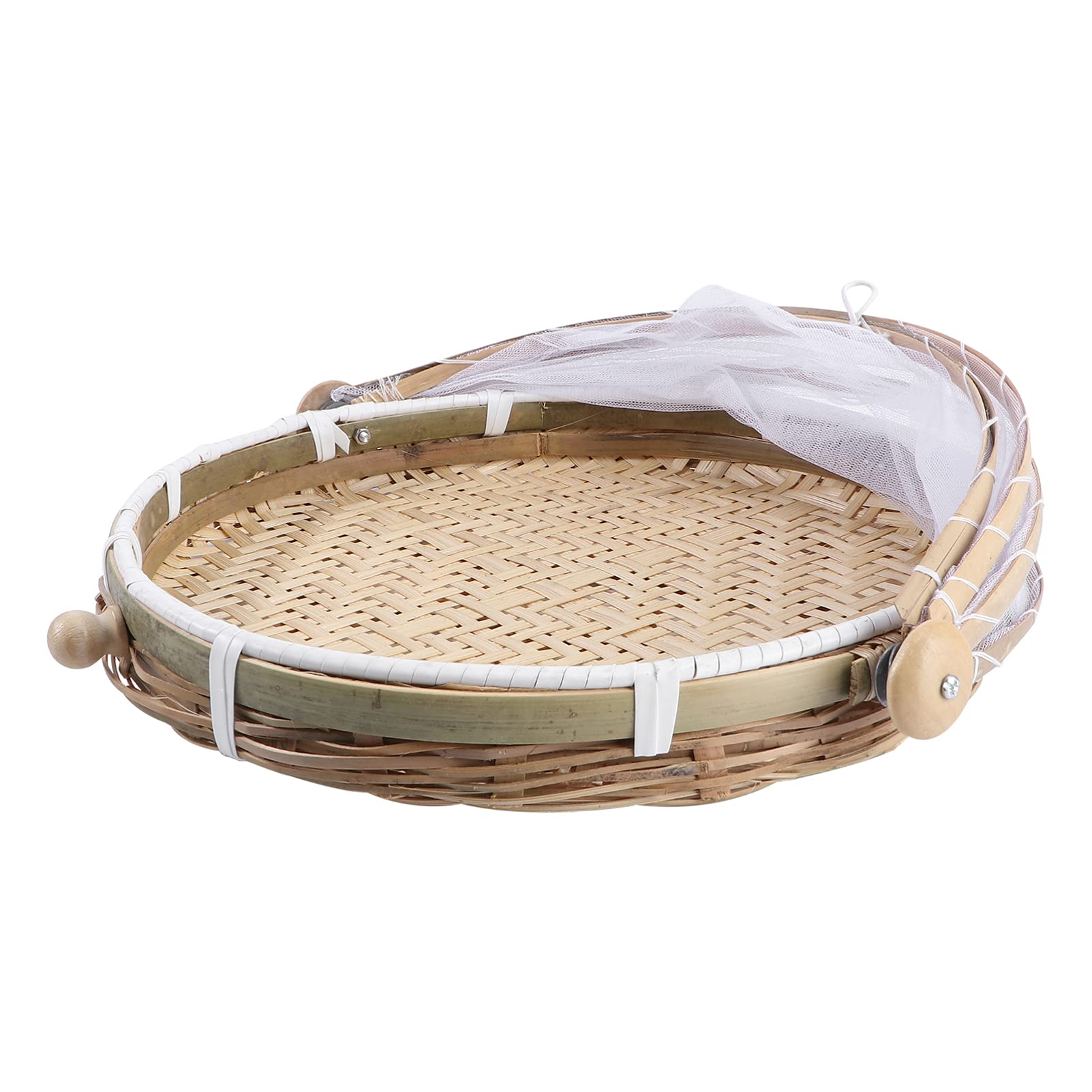 Hand-Woven Food Cover Basket - Breathable Mesh Food Tent for Fruits, Vegetables & Bread | Perfect for Outdoor Picnics, Kitchen Storage & Party Serving
