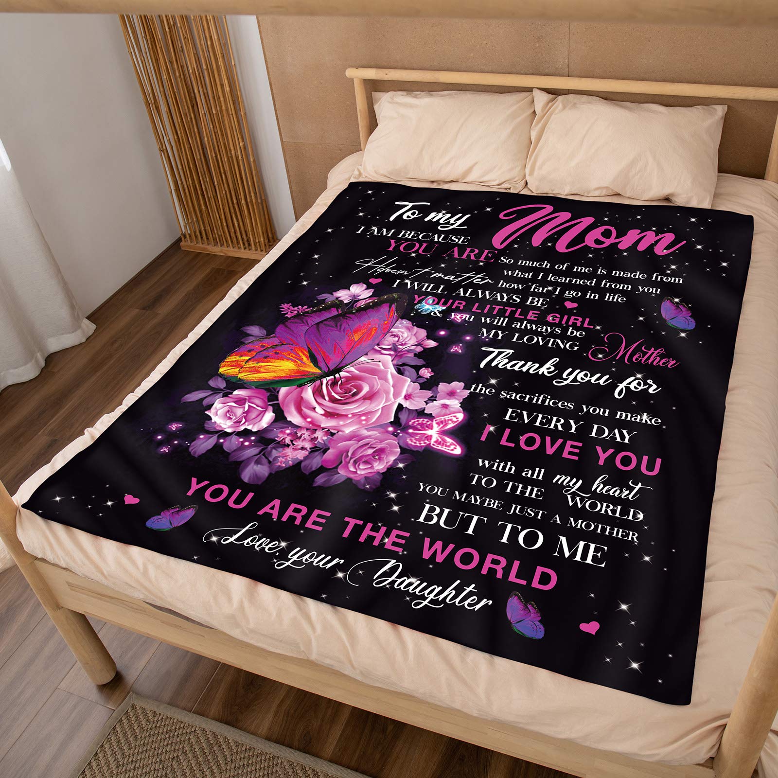 Soft Flannel Throw Blanket for Mom - Cozy Birthday & Mother's Day Gift from Daughter - Perfect for Couch, Bed & Relaxation