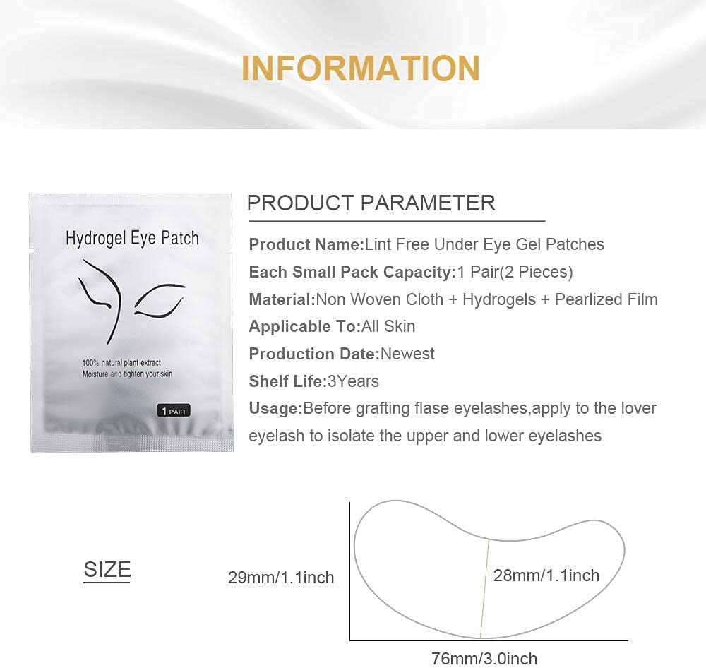 Eyelash Extension Gel Pads Kit - 200 Pack Lint-Free False Eyelash Adhesive Pads for Professional Lash Extensions & Makeup Application | Salon & Home Use