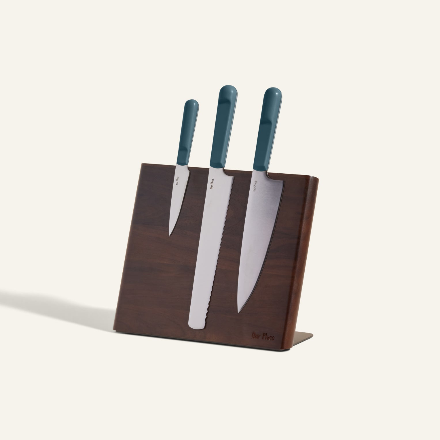 Premium 3-Piece Knife Set with Walnut Wood Knife Block - Chef Knife, Paring Knife, Utility Knife - Perfect for Home Cooking, Kitchen Gifts & Professional Chefs
