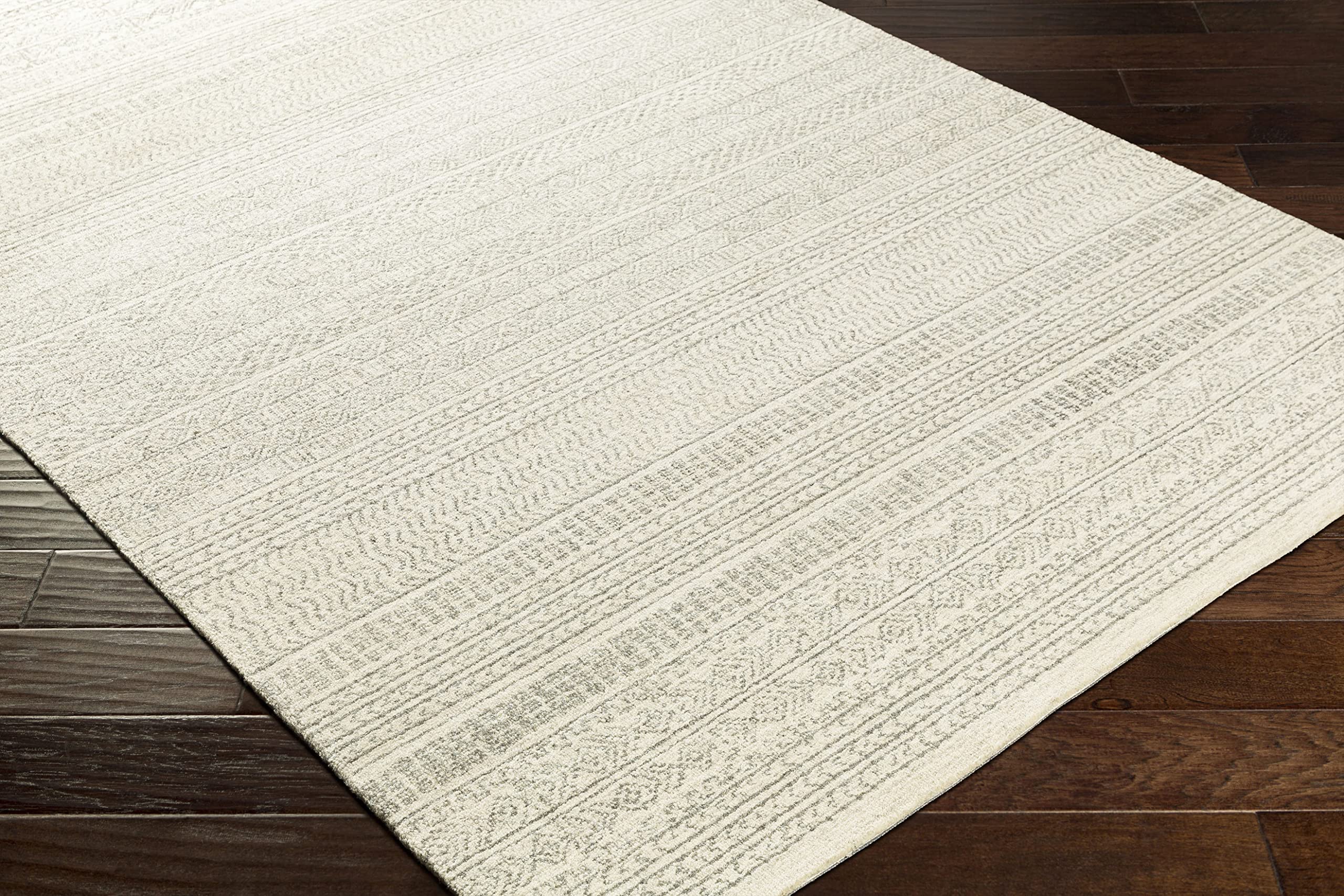 Premium 6x9 Wool Area Rug in Medium Gray & Beige Brown - Soft & Durable Mark&Day Melun Global Rug for Living Room, Bedroom, Kitchen - Perfect for Cozy Home Decor & High-Traffic Areas (6' x 9')