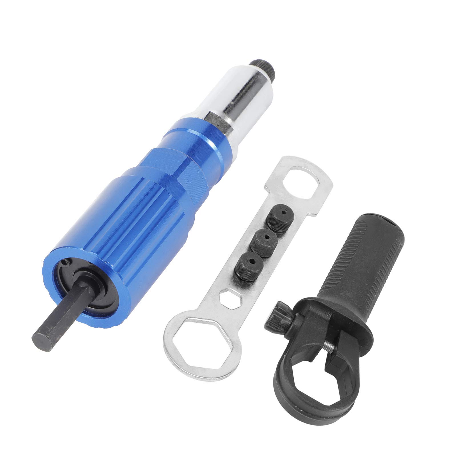 Professional Cordless Rivet Gun Adapter Kit for Electric Drill - 2.4/3.2/4.0/4.8mm Sizes - Heavy Duty Riveter Nut Tool Drill Attachment - Perfect for DIY Home Repairs, Metalworking & Automotive Projects