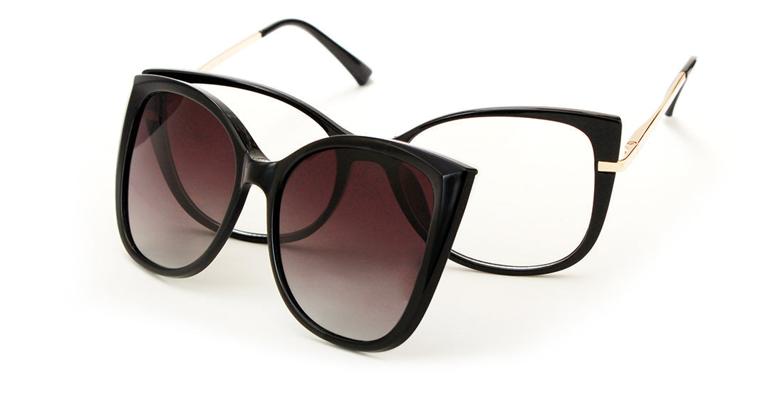 Clip-On Sunglasses 7746 - Polarized Black UV Protection for Men & Women - Perfect for Driving, Outdoor Sports & Travel