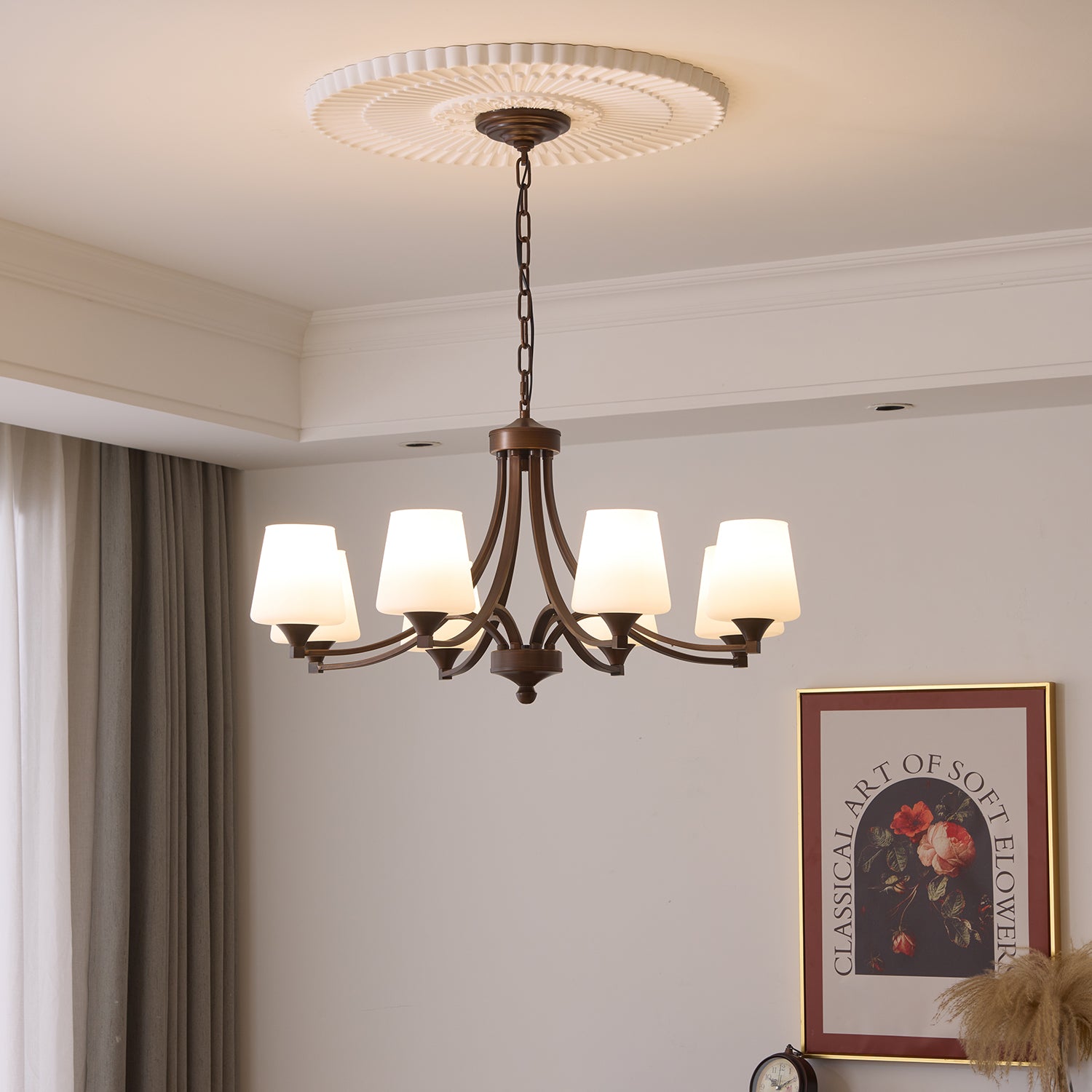 Ardena Classic Chandelier - Elegant Crystal Ceiling Light Fixture for Dining Room, Living Room & Bedroom | Perfect for Home Decor & Wedding Venues