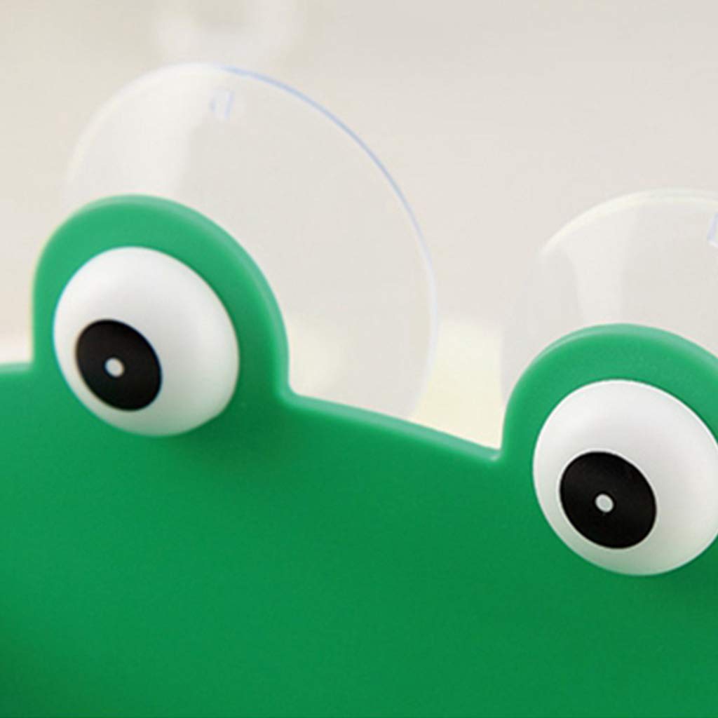 Frog-Shaped Soap Dish Holder with Suction Cups - Green Kitchen & Bathroom Soap Box Case - Perfect for Kids' Bathrooms, Farmhouse Decor, and Unique Gift Ideas