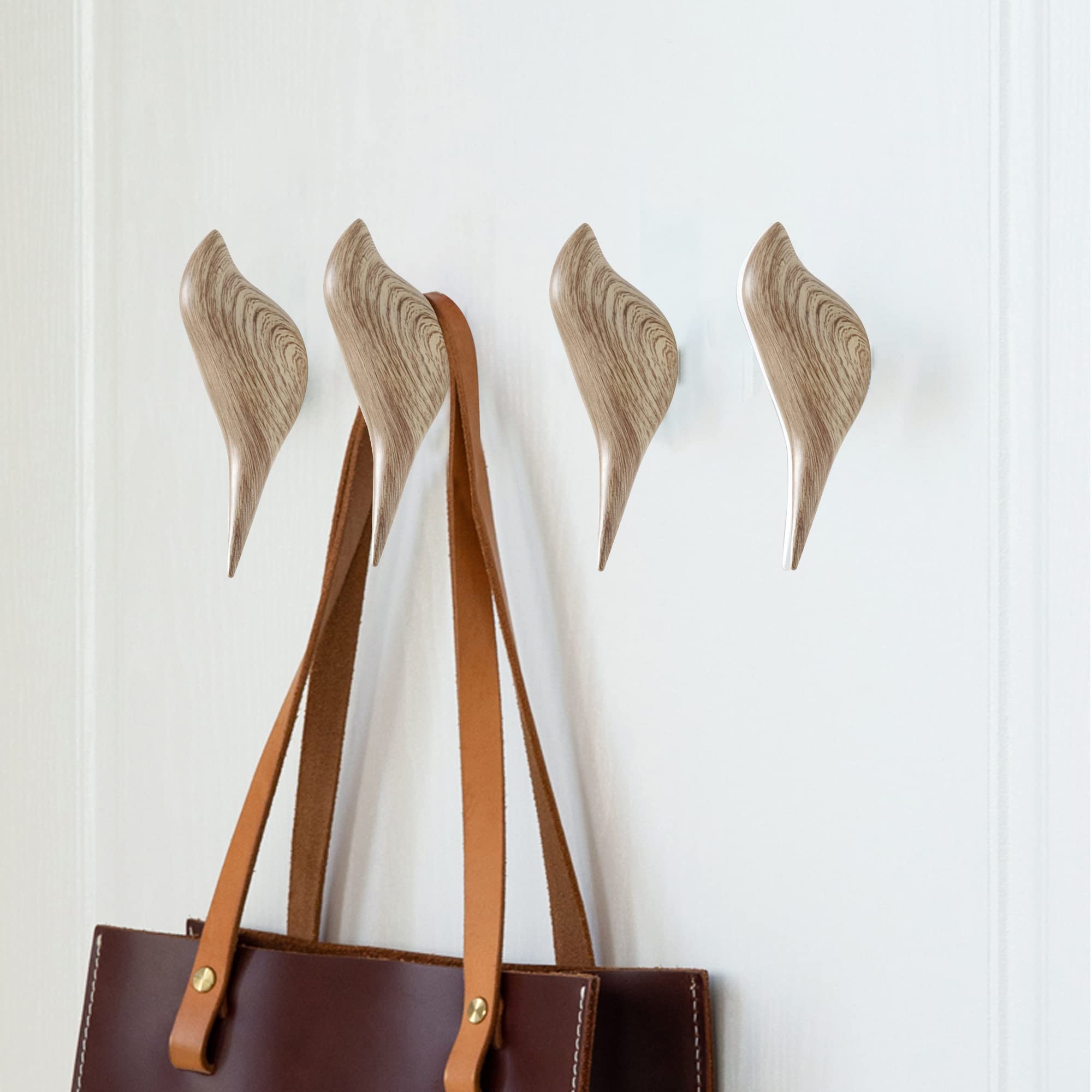 Decorative Bird Wall Hooks - 2 Pack Wooden Coat Hooks for Hanging Coats, Hats, Bags & Towels - Perfect for Entryway, Bathroom & Bedroom Organization