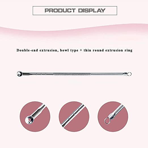 Professional Blackhead Remover Tweezers Kit - 4-Piece Acne Pimple Comedone Extractor Tool Set for Face & Nose Blackhead Removal - Perfect for Skincare Routine & Spa Treatments