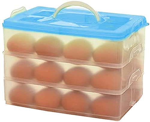 PICKVILL 36 Grid Plastic Egg Tray Organizer with Lid - Stackable Egg Storage Basket for Fridge, Kitchen & Pantry - Perfect for Farm Fresh Eggs, Easter Decor & Bulk Egg Storage (EGG BOX 36 GRID)