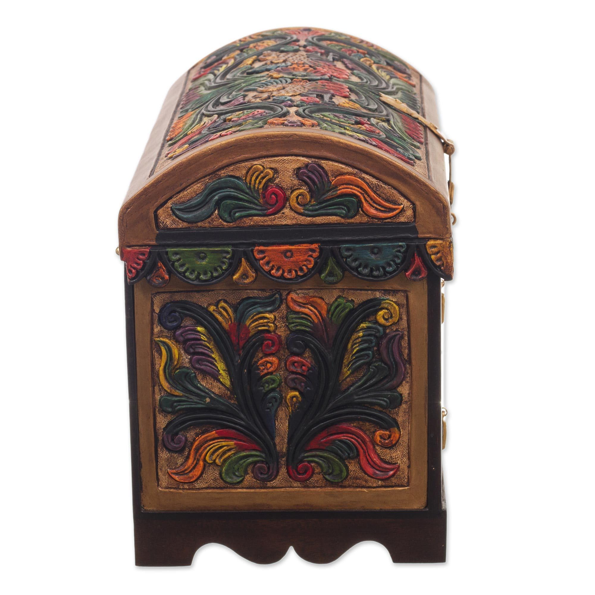 Handmade Guardian Birds Leather & Wood Jewelry Box - Unique Handcrafted Gift for Women, Home Decor & Jewelry Storage - Perfect for Dresser, Vanity & Travel Organizer