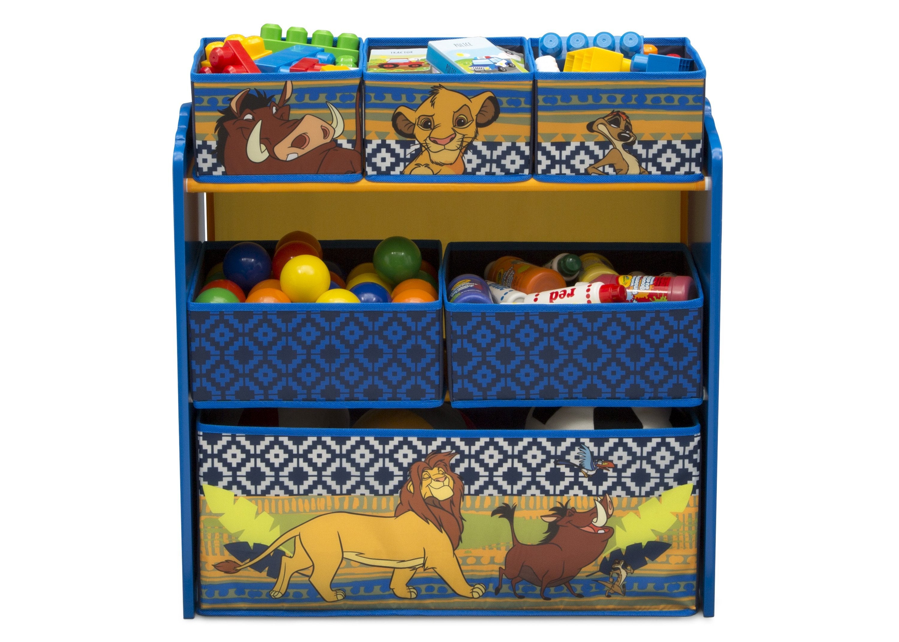 The Lion King 6 Bin Toy Storage Organizer - Kids' Room Organization & Toy Box for Bedroom, Playroom, Nursery - Perfect for Storing Toys, Books, and Kids' Accessories