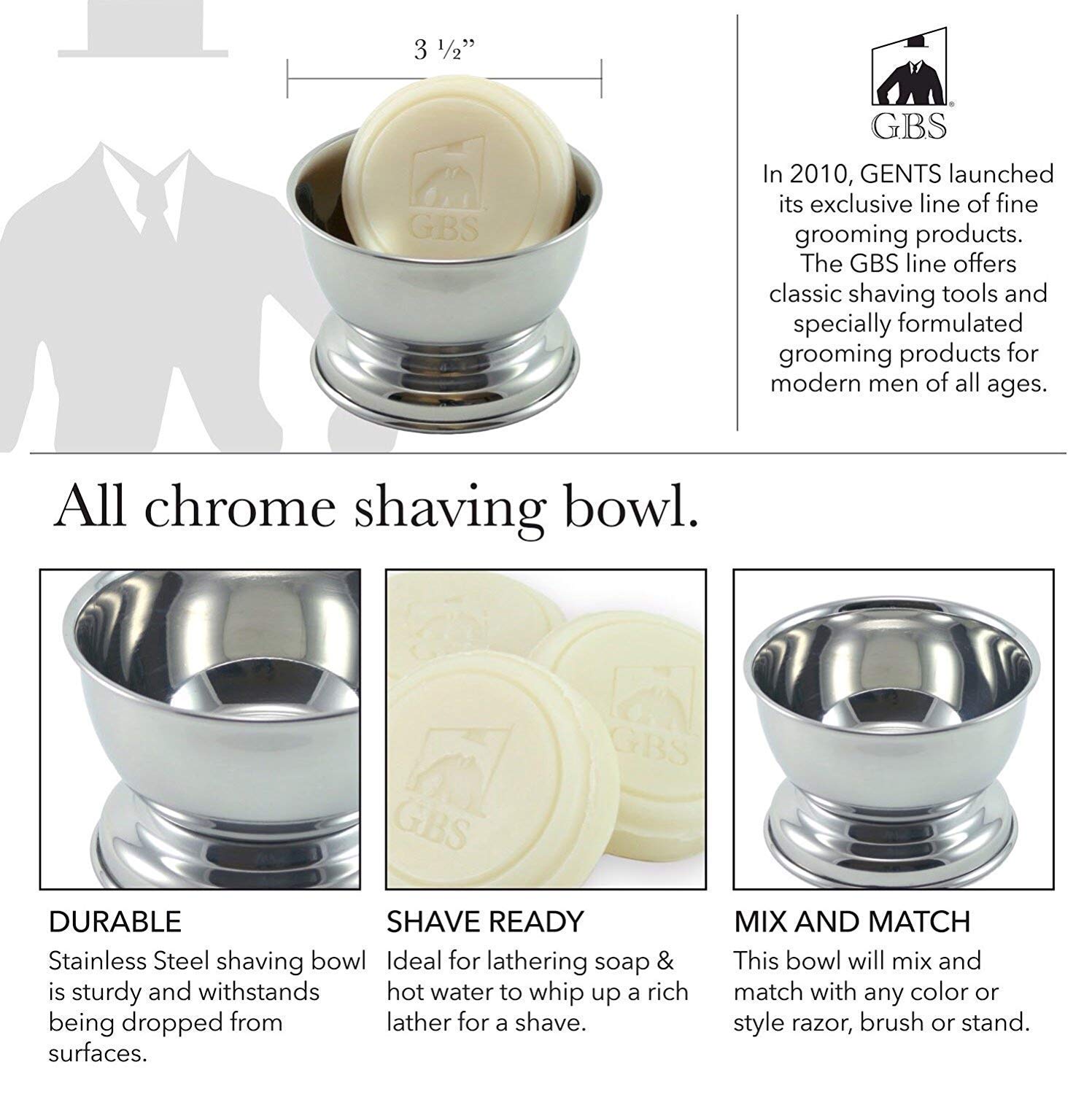 Premium Chrome Shaving Kit for Men - 5 Blade Razor with Long Handle, Shaving Brush, Stainless Bowl, Natural Soap, Stand & Lavender Aftershave - Complete Grooming Set for Smooth Shaving at Home or Travel