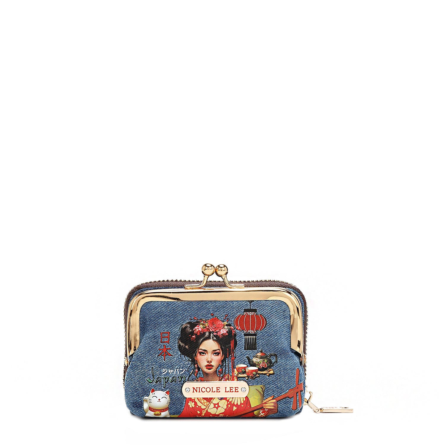 DENIM JULIA MINI WALLET - Stylish Women's Small Wallet with Card Slots & Zipper Pocket - Perfect for Everyday Use, Travel & Night Out