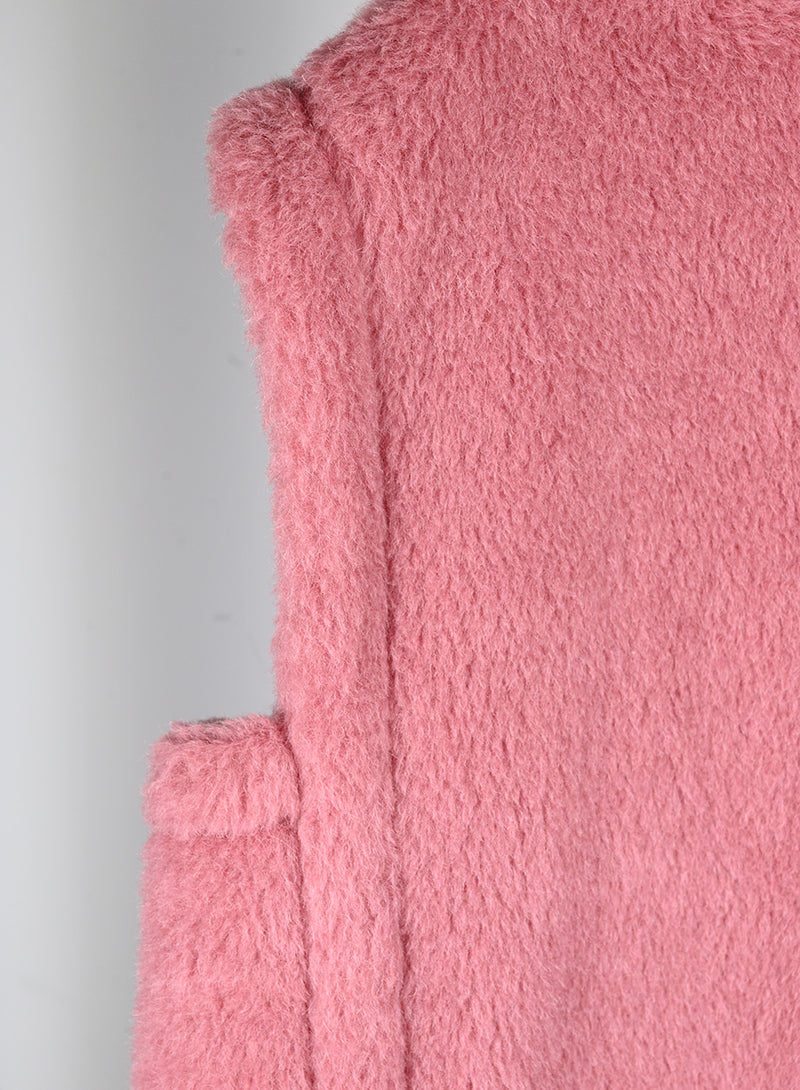 Max Mara Teddy Vest in Pink - Size XS | Women's Fashion Outerwear for Fall & Winter Layering