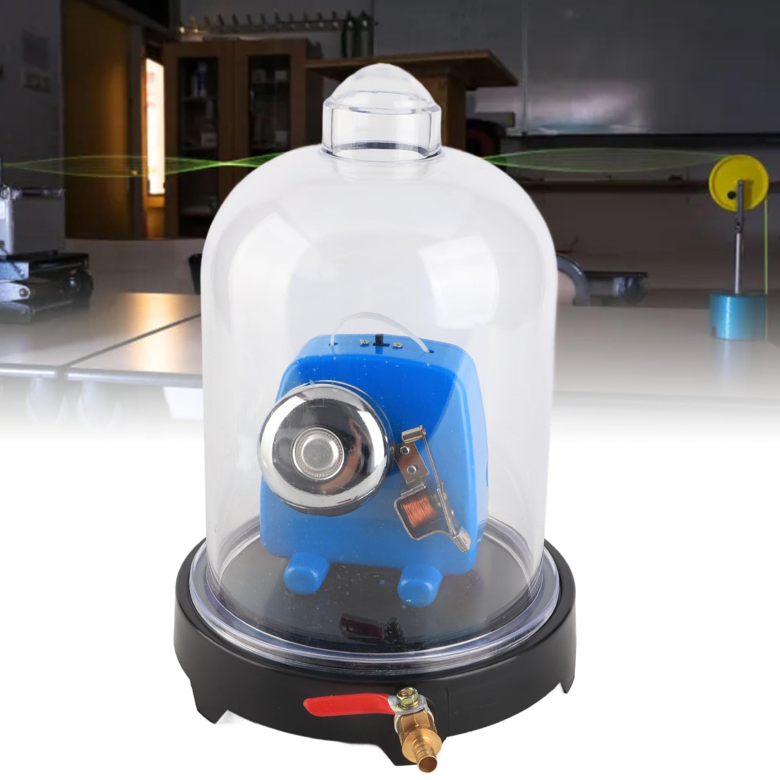 Transparent PVC Vacuum Bell Jar with Base - Physics Sound Demonstration Kit for Laboratory Experiments | Perfect for Science Classrooms, STEM Education & Vacuum Effect Studies