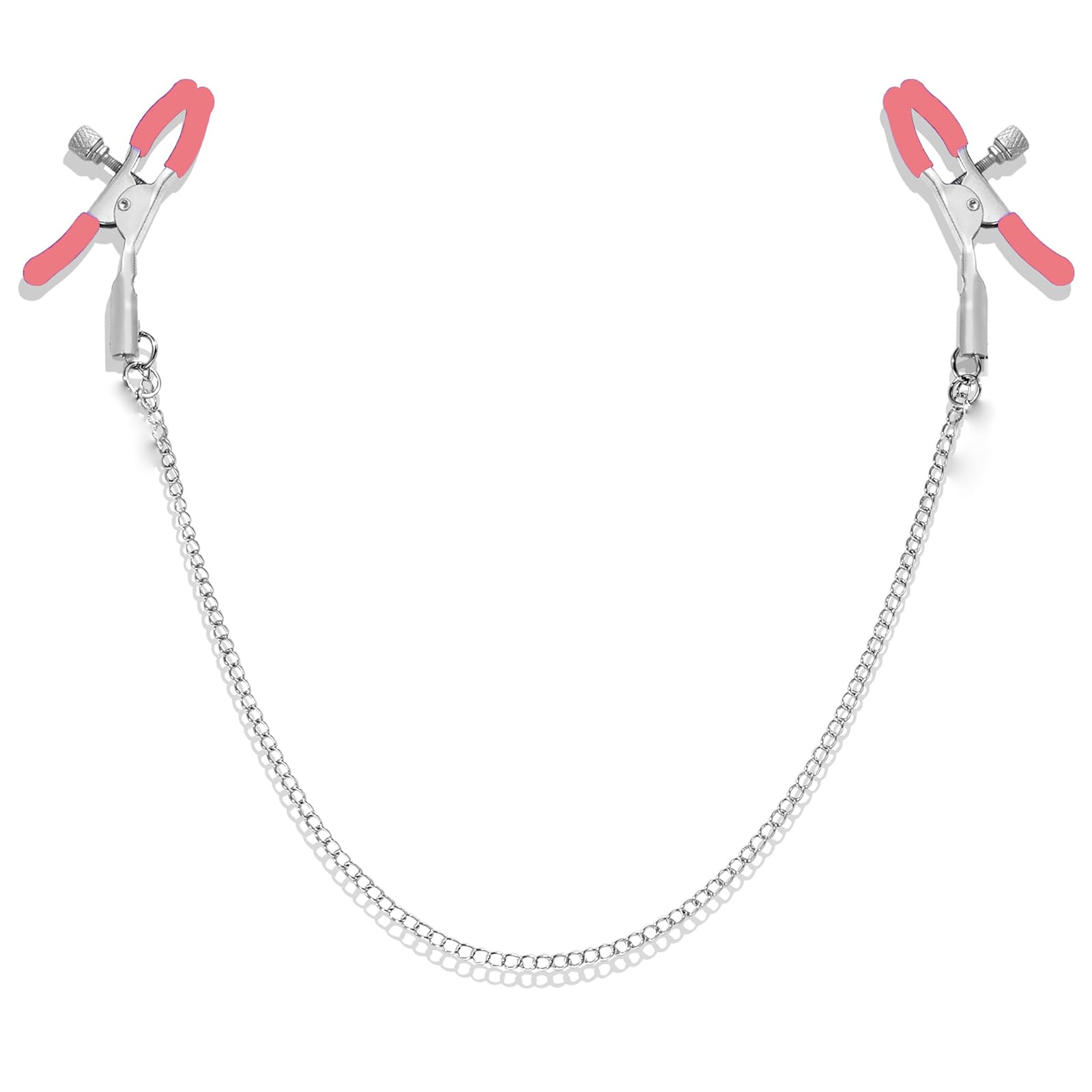 Sensual Stainless Steel Nipple Clamps for Women - Adjustable Pressure Non-Piercing Body Jewelry with Chain, Faux Piercing Clips & Body Rings | Perfect for Boudoir, BDSM Play & Intimate Accessories