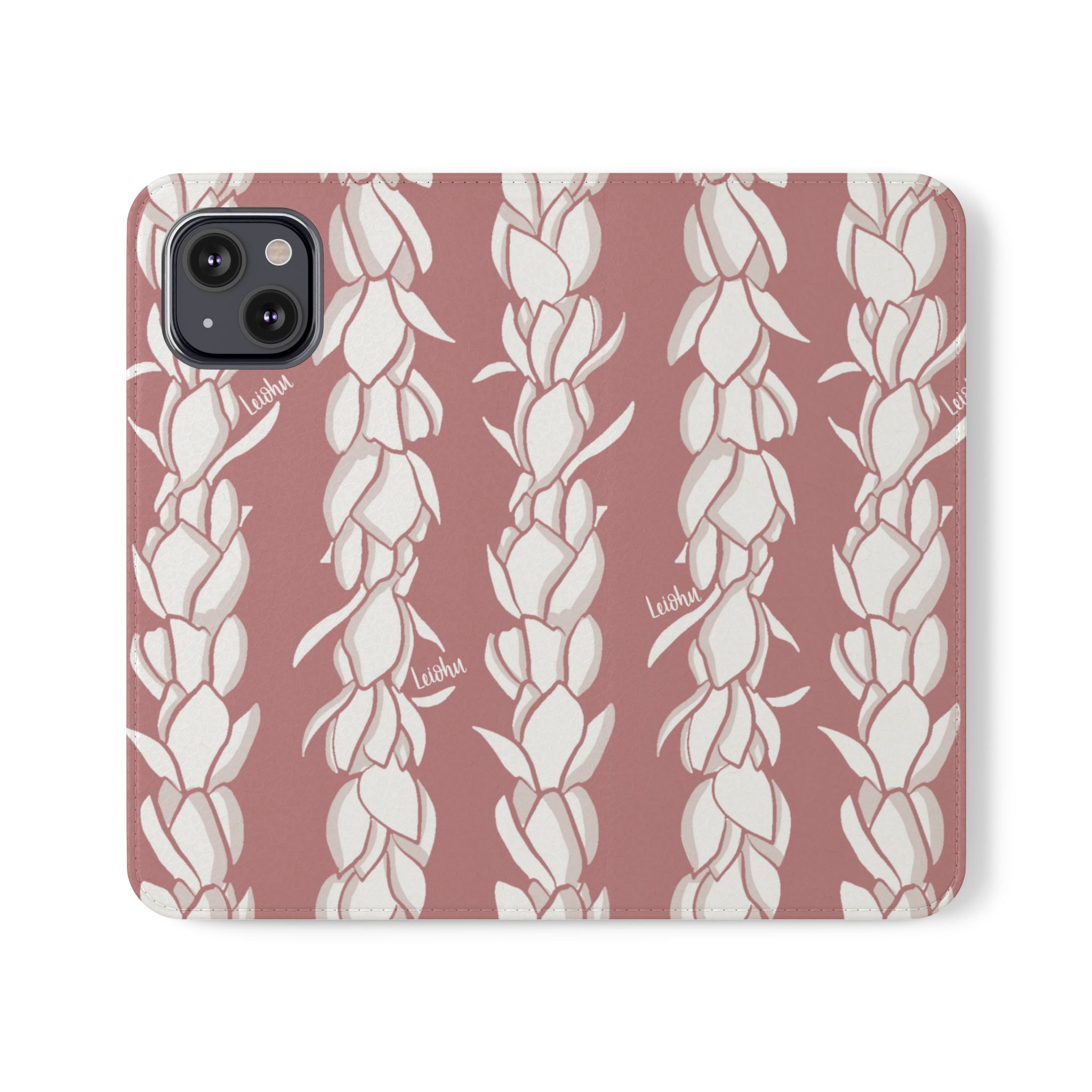 Pikake Lei Folio Case - Premium Hawaiian Flower Design Phone Cover for iPhone & Samsung | Perfect for Travel, Luau Parties & Hawaiian Themed Events
