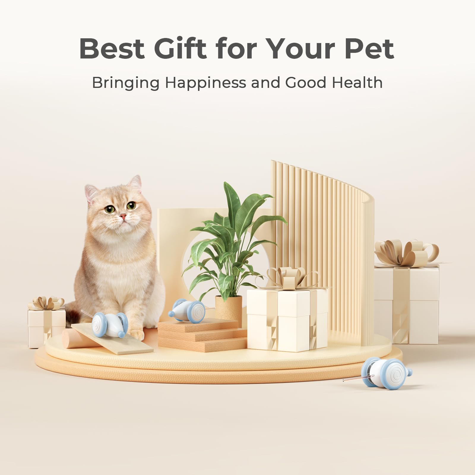 2024 Upgraded Cheerble Wicked Mouse Plus - Automatic Interactive Cat Toy with LED Lights, USB Rechargeable, Auto On/Off - Smart Electric Kitten Toy for Indoor Cats - Perfect for Playtime, Exercise & Boredom Relief (Blue)