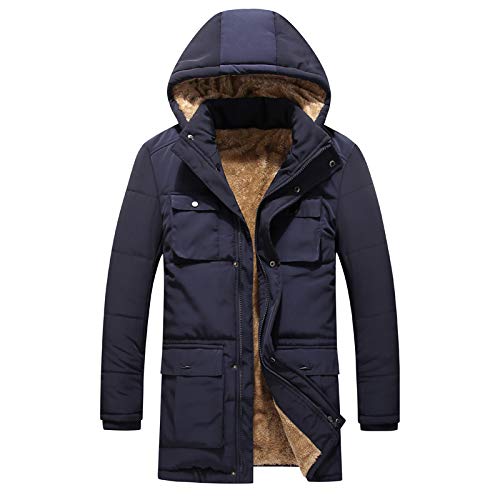 ONSEFZMZ Plus Size Men's Winter Military Jacket - Fleece Lined Thick Hooded Down Parka for Cold Weather | Casual Outdoor & Streetwear