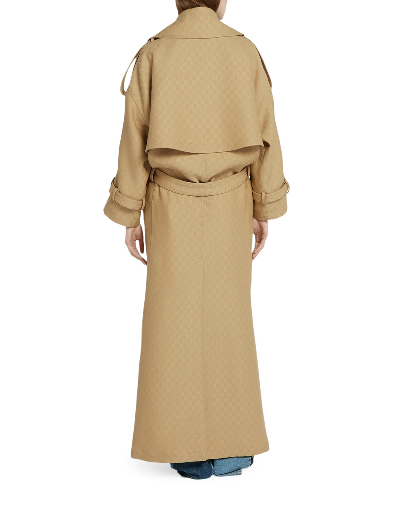 Luxury GG Silk & Wool Blend Double Breasted Coat for Women - Elegant Winter Outerwear for Office, Parties & Special Occasions