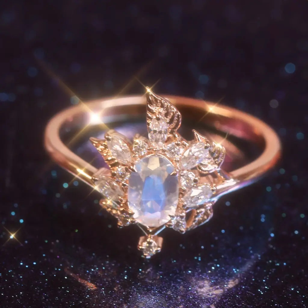 14K Gold Moissanite Engagement Ring for Women - Size 7 | Elegant Wedding Band, Promise Ring & Anniversary Jewelry Gift