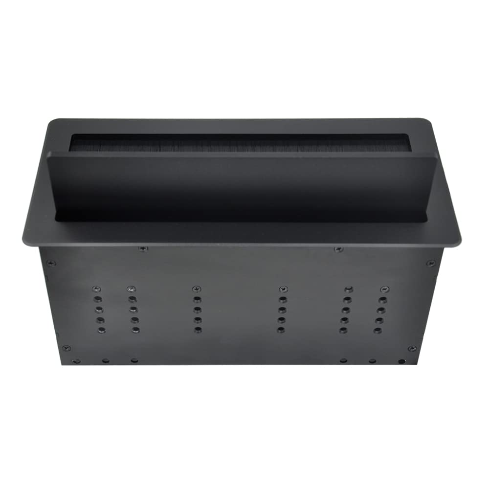 Premium 6-in-1 Multimedia Connectivity Hub - 3 AC Outlets, 2 USB-A & 1 USB-C Ports, HDMI, RJ45 (CAT6), Audio Jack - 5.58ft Power Cord - Ideal for Conference Rooms, Home Offices & Gaming Setups (Black)