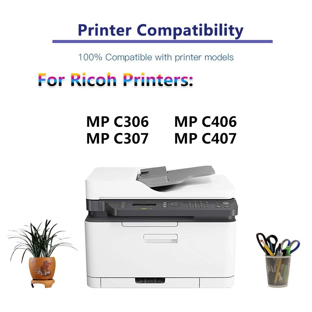 Compatible Cyan Toner Cartridge Replacement for Ricoh MP C406 842092 - Works with Ricoh MP C307, MP C306, MP C406, MP C407 Printers - High-Quality Printing for Office Documents & Business Reports