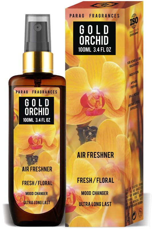 Parag Fragrances Essential Oil Room Spray - 24 Hours Freshness & Fragrance, 100ml (Orchid) | Home & Office Air Freshener for Relaxation, Positive Energy & Stress Relief - Perfect for Bedrooms, Yoga Spaces & Aromatherapy