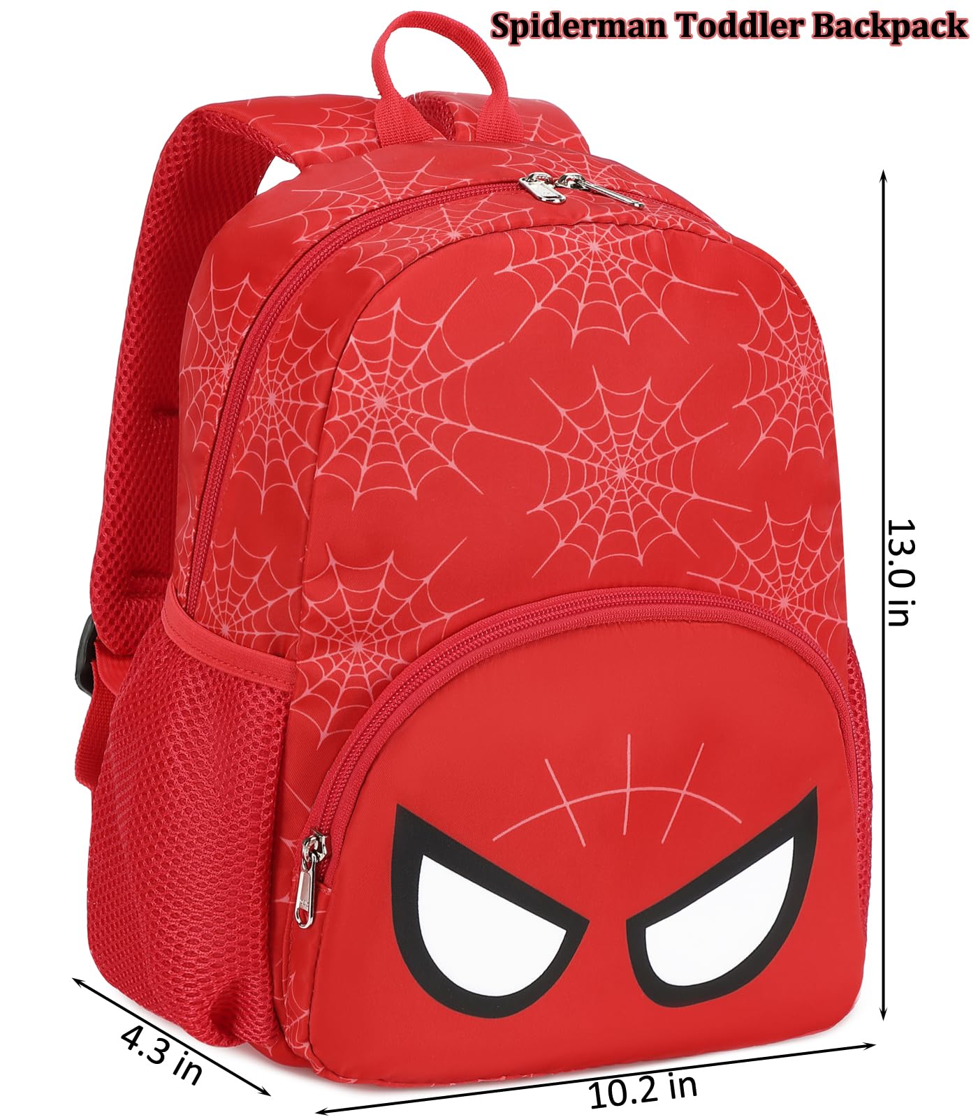 **JIANYA Spider Toddler Backpack for Boys & Girls - Lightweight Mini Kids Backpack with Adjustable Chest Strap - Cute Preschool Backpack for Daycare, Travel & Outdoor Adventures (Black)**