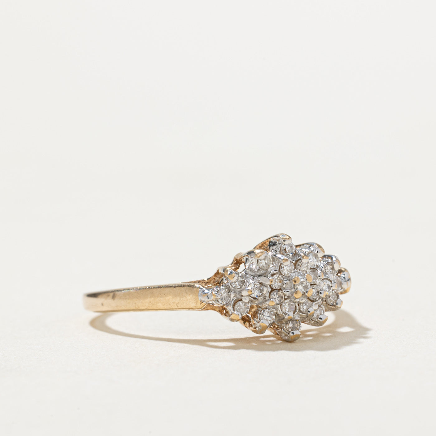 0.12ctw Diamond Cluster Ring for Women - Size 6.5 | Elegant Wedding, Engagement & Anniversary Jewelry Gift