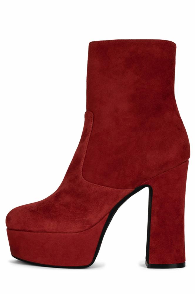 Jeffrey Campbell Women's Brat_Z Red M Platform Boots - Stylish & Comfortable for Casual Outings, Parties & Nightlife