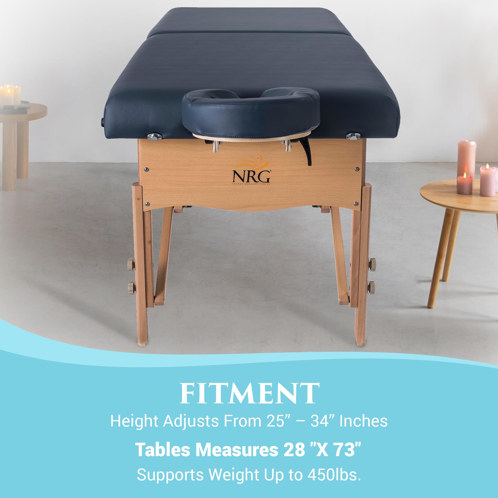 NRG Chi Portable Folding Massage Table with Face Cradle & Carrying Case - Lightweight Professional Spa Massage Bed for Home, Clinic & Mobile Therapists - Perfect for Deep Tissue, Swedish & Relaxation Massages
